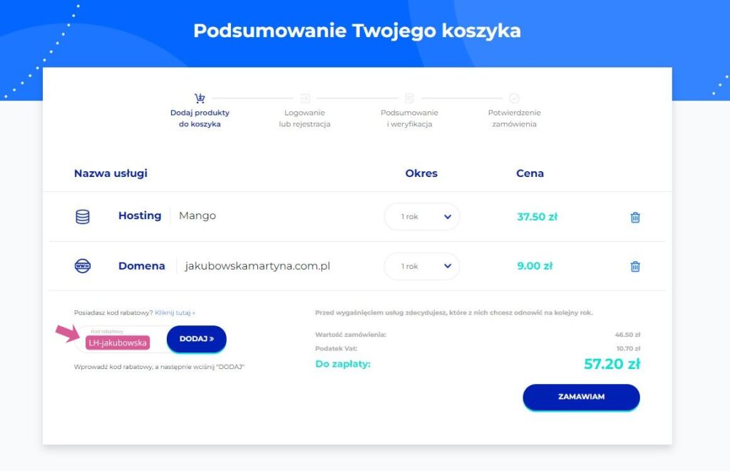 Jak kupić domenę i hosting z rabtem 20% kod rabatowy lh Martyna Jakubowska Wiedźma w BiznesieBlog artykuł hosting Strona i Sklep Mocy kod rabatowy lh jakubowskamartyna.pl 1 portfolio, mocup strona www, sklep internetowy, portfolio, Martyna Jakubowska Wirtualne Wsparcie Biznesu, Projektowanie Stron WWW, WordPress, Woocomerce, Sklep Internetowy, Lejek Marketingowy, Wirtualna Asystentka, Social Media, Marketing, Reklama, grafiki, filmy reklamowe, obsługa Social Media https://jakubowskamartyna.pl/