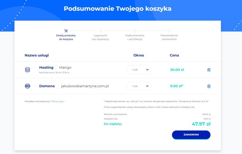 Jak kupić domenę i hosting Martyna Jakubowska Wiedźma w BiznesieBlog artykuł hosting Strona i Sklep Mocy kod rabatowy lh jakubowskamartyna.pl 7 portfolio, mocup strona www, sklep internetowy, portfolio, Martyna Jakubowska Wirtualne Wsparcie Biznesu, Projektowanie Stron WWW, WordPress, Woocomerce, Sklep Internetowy, Lejek Marketingowy, Wirtualna Asystentka, Social Media, Marketing, Reklama, grafiki, filmy reklamowe, obsługa Social Media https://jakubowskamartyna.pl/